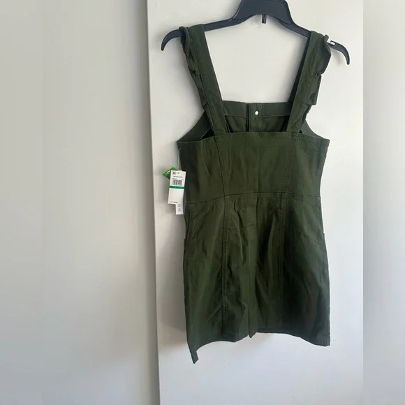 Tinseltown Olive Ruffle-Strap Button Mini Dress - Picture 9 of 12